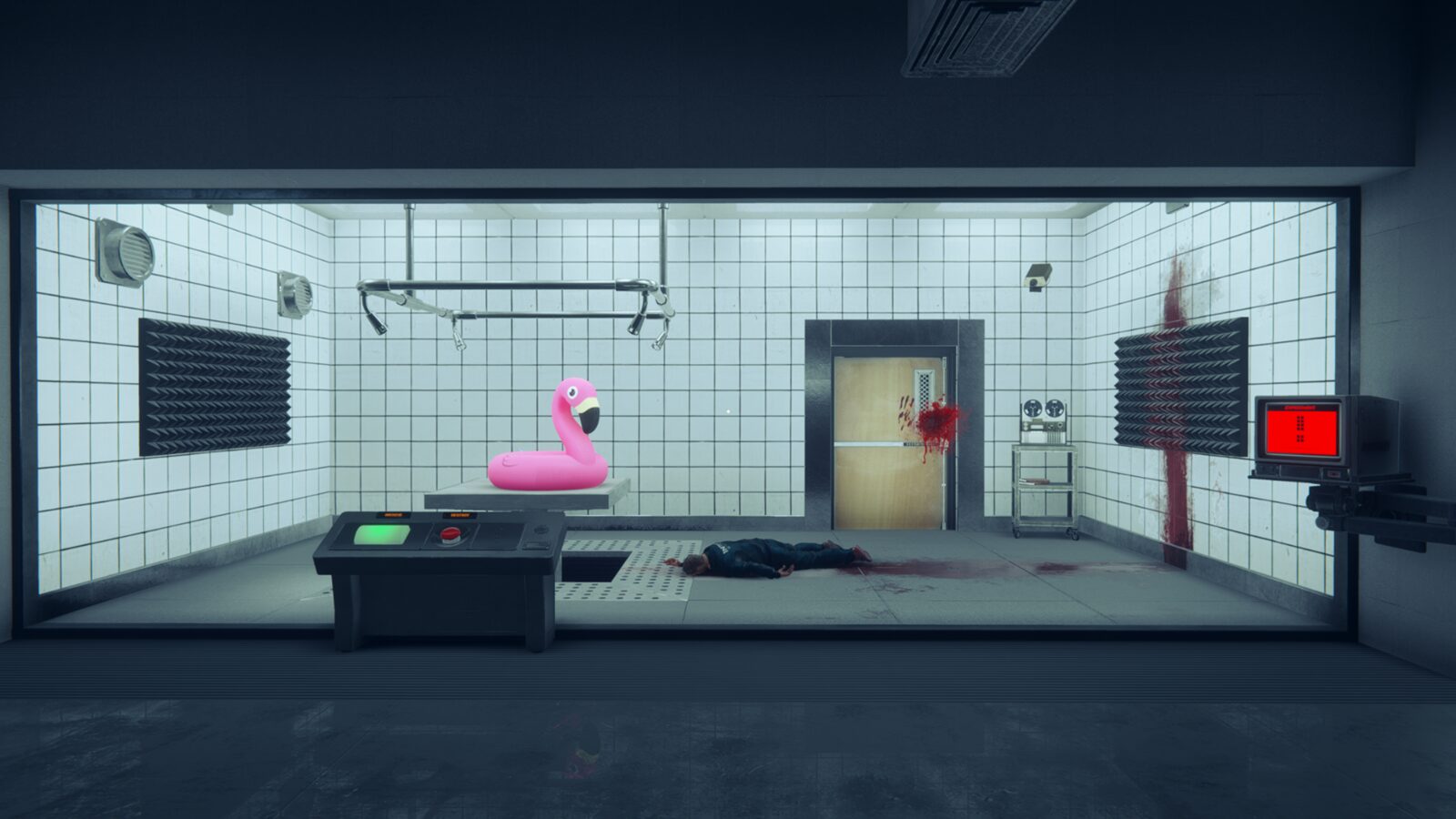 Infrared scan of an inflatable flamingo