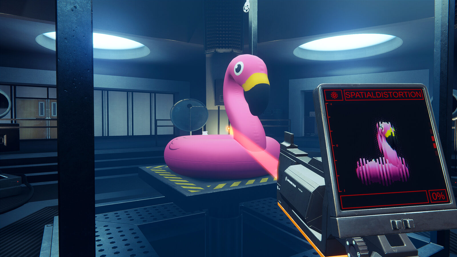 Infrared scan of an inflatable flamingo